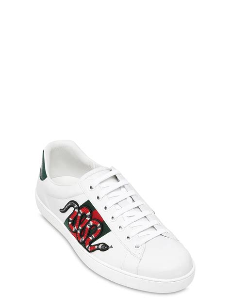 gucci snake embroidered sneaker|Gucci ace embroidered sneakers.